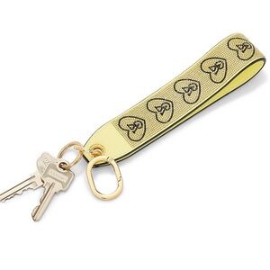 Victoria's Secret Yellow Heart Wrist Key Holder with Gold Hardware